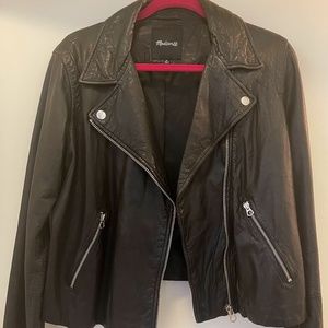 Madewell Washed Leather Motorcycle Jacket - 2X
